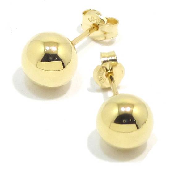 Pendientes bolas 7mm oro amarillo
