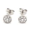 Pendientes redondos circonitas oro blanco