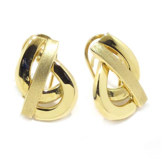 Pendientes 3 curvas cruzadas oro