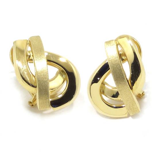 Pendientes 3 curvas cruzadas oro - Imagen 2