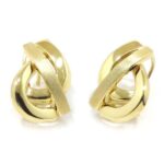 Pendientes 3 curvas cruzadas oro