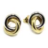 Pendientes aros entrelazados oro bicolor
