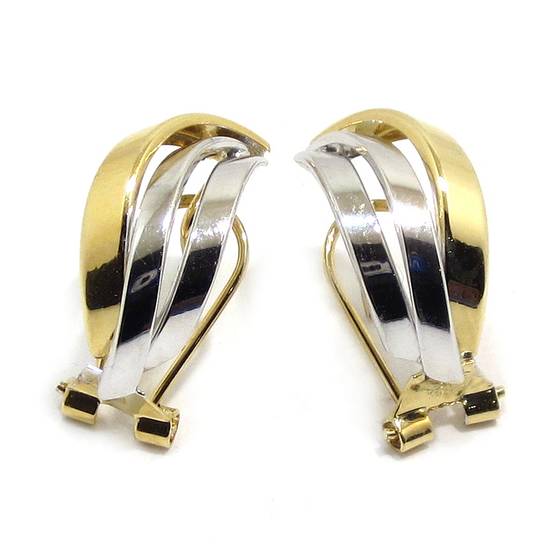 Pendientes flamigeros oro bicolor