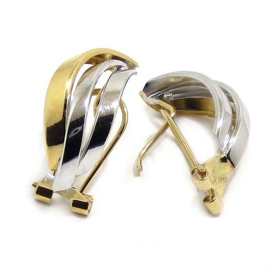 Pendientes flamigeros oro bicolor