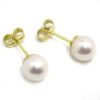Pendientes perla cultivada 7mm oro