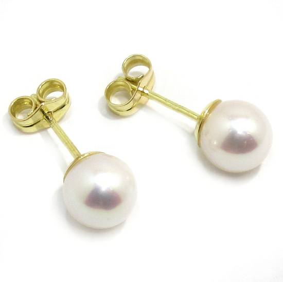 Pendientes perla cultivada 7mm oro