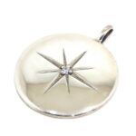 Colgante medallon estrella circonita plata