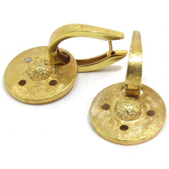 Pendientes colgantes redondos diamantados plata