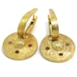 Pendientes colgantes redondos diamantados plata