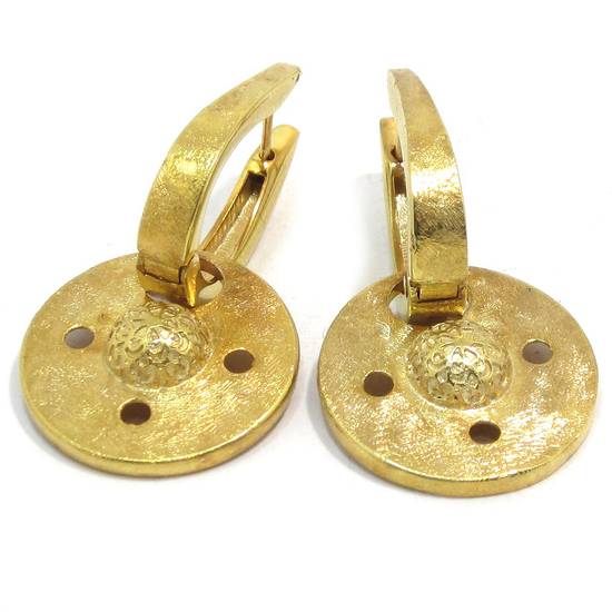 Pendientes colgantes redondos diamantados plata