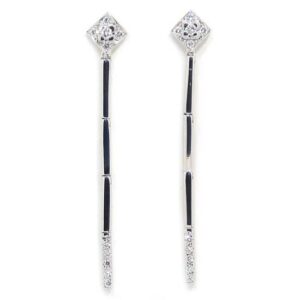 Pendientes colgantes largos diamantes oro