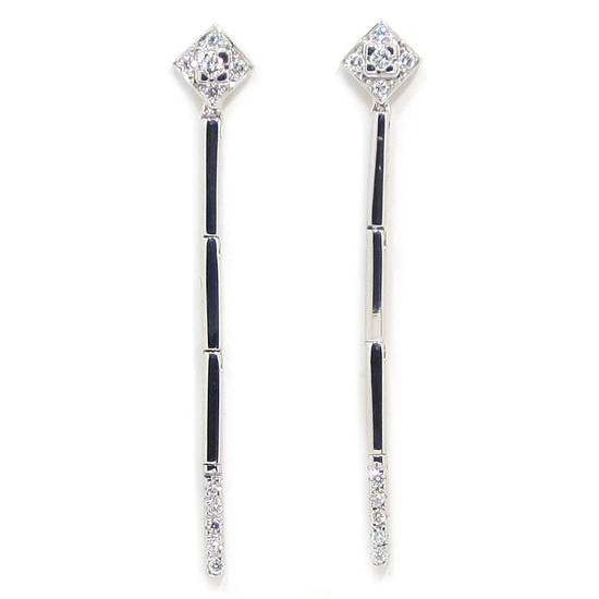Pendientes colgantes largos diamantes oro