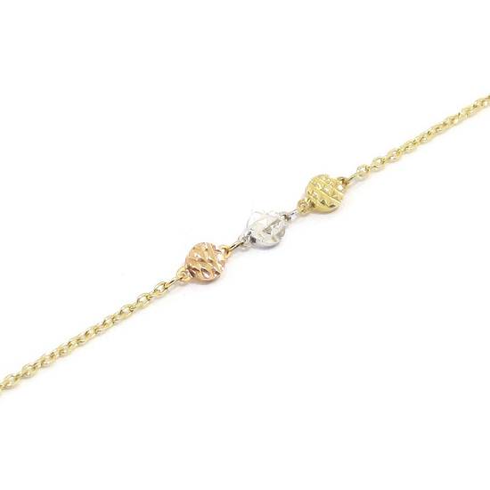 Pulsera chapitas tricolor oro