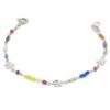 Pulsera niña bolitas flores oro
