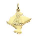 Colgante mapa Navarra 21mm San Fermin oro