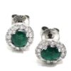 Pendientes esmeraldas oval 6x5 y 24 diamantes