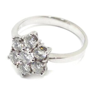 Anillo orla 9 diamantes oro