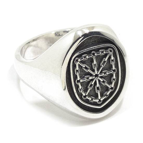 Anillo Sello Cadenas de Navarra plata