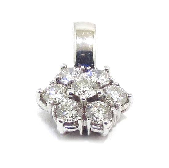 Colgante orla 9 diamantes oro blanco