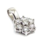 Colgante orla 9 diamantes oro blanco