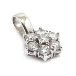 Colgante orla 9 diamantes oro blanco
