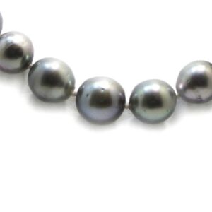 Collar 41 perlas tahitianas 9x12mm tahitianas gris