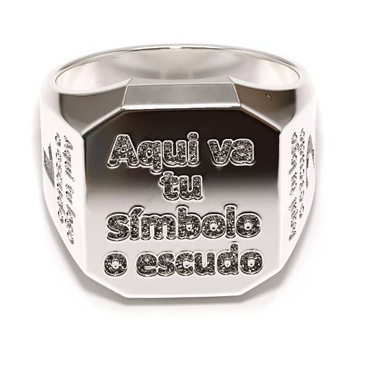 Anillo sello Cuadrado esquinas personalizable