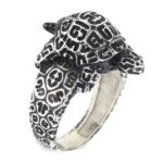 Anillo tortuga completa plata antigua