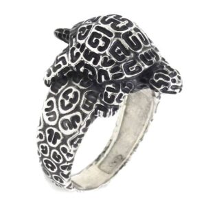Anillo tortuga completa plata antigua
