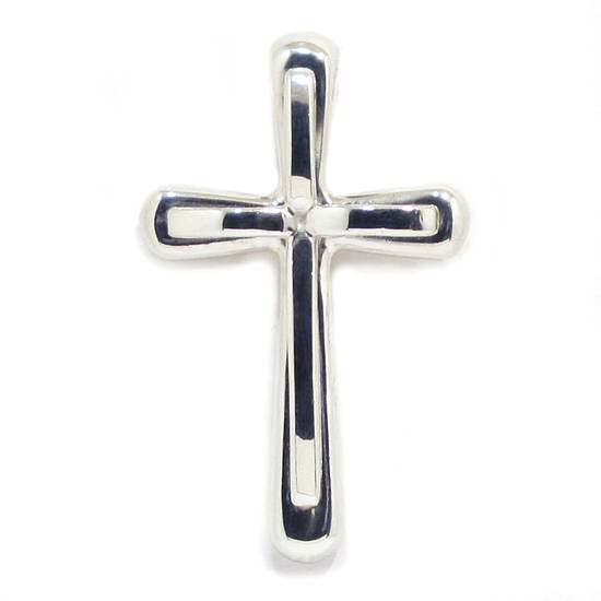 Colgante cruz doble plata 37mm grande