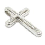 Colgante cruz doble plata 37mm grande