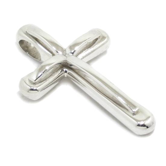 Colgante cruz doble plata 37mm grande