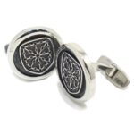 Gemelos redondos escudo cadenas navarra 20mm plata