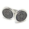 Gemelos redondos escudo cadenas navarra 20mm plata