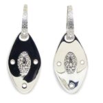 Pendientes ovalos largos colgantes 55mm plata