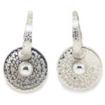 Pendientes discos colgantes redondos 39mm plata