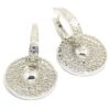 Pendientes discos colgantes redondos 39mm plata