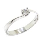 Anillo solitario diamante brillante 0.15ct garras oro