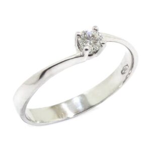 Anillo solitario diamante brillante 0.15ct garras oro