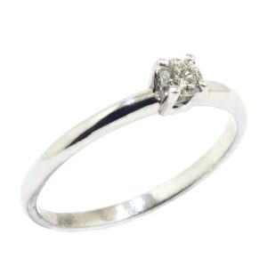 Anillo solitario diamante brillante 0.15ct garras