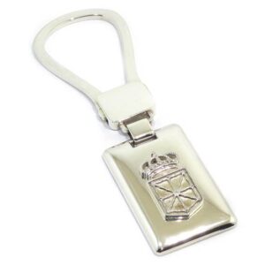 Llavero Escudo Navarra placa rectangular plata