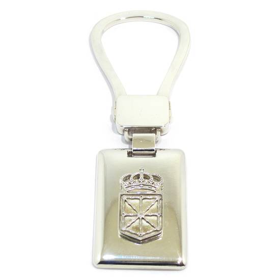 Llavero Escudo Navarra placa rectangular plata