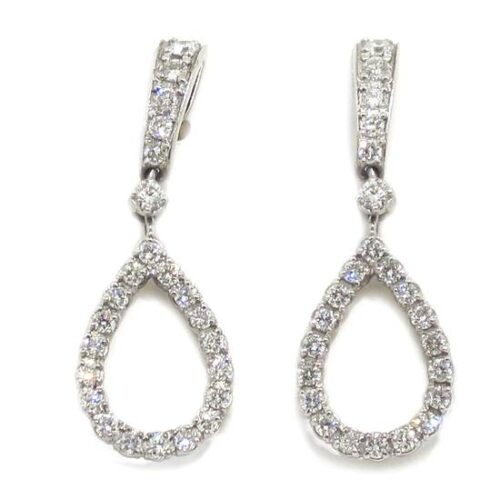 Pendientes colgantes lagrima diamantes oro