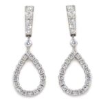 Pendientes colgantes lagrima diamantes oro
