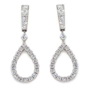Pendientes colgantes lagrima diamantes oro