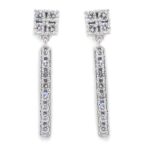 Pendientes colgantes barra diamantes oro