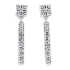 Pendientes colgantes barra diamantes oro