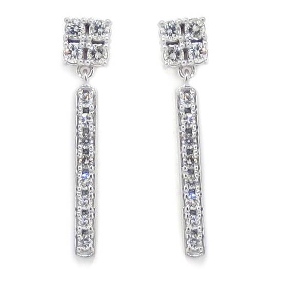 Pendientes colgantes barra diamantes oro