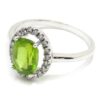 Anillo Peridoto 8x7 diamantes oro blanco
