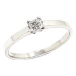 Anillo solitario diamante princesa 0.18ct Oro